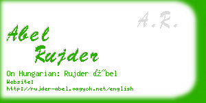 abel rujder business card